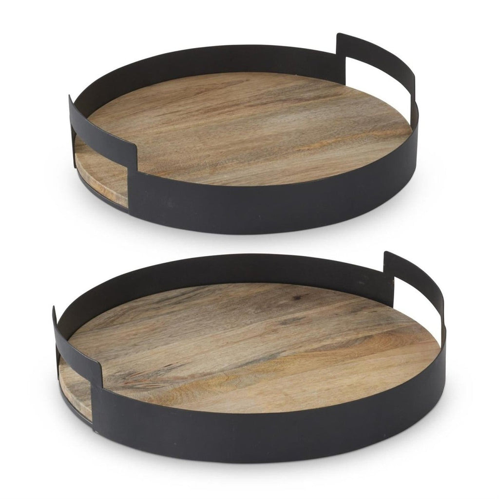 16 inch Black Metal Edge Wood Nesting Trays (Set of 2) Michelle's aDOORable Creations