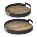 16 inch Black Metal Edge Wood Nesting Trays (Set of 2) Michelle's aDOORable Creations