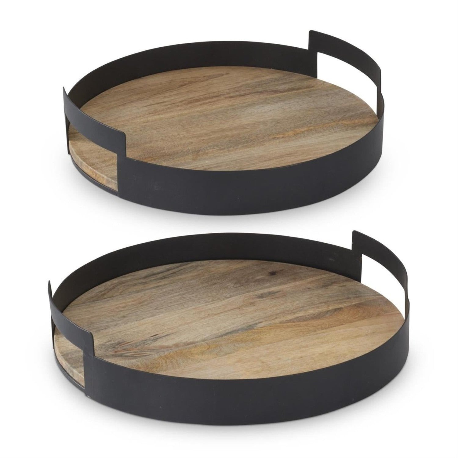 16 inch Black Metal Edge Wood Nesting Trays (Set of 2) Michelle's aDOORable Creations