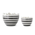 Black & White Striped Ceramic Egg Dishes (Set of 2) Michelle's aDOORable Creations