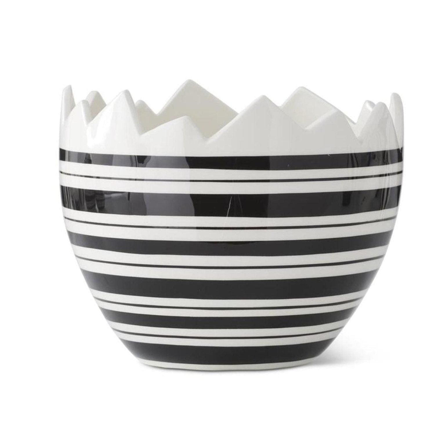Black & White Striped Ceramic Egg Dishes (Set of 2) Michelle's aDOORable Creations