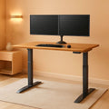 Electric Standing Desk 60 Inch With Butcher Block Top ShipItFurniture