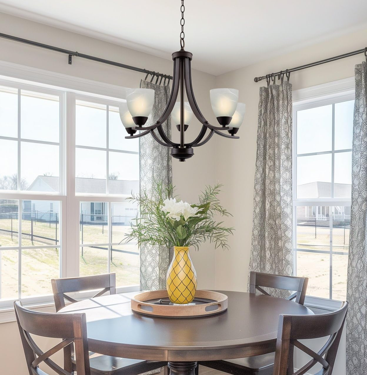 Contemporary 5-Light Large Chandelier Farmhouse Decor