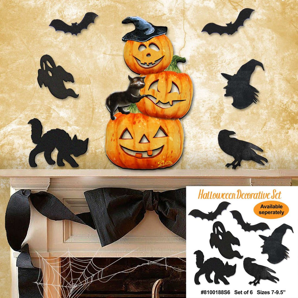 Scary Stacking Pumpkins Halloween Door Decor by G. DeBrekht - Thanksgiving Halloween Decor - 8158415H G.DeBrekht