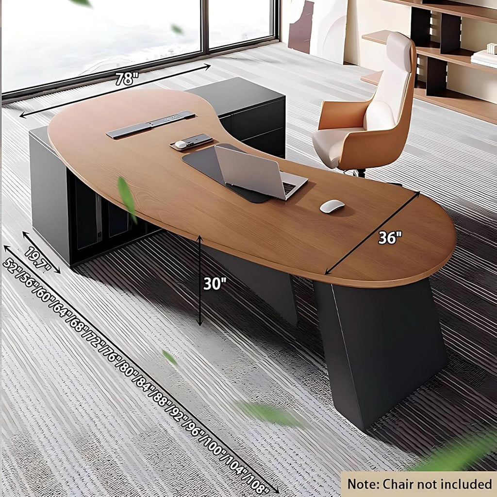 Spacious L Shaped Executive Desk With Side Storage System ShipItFurniture