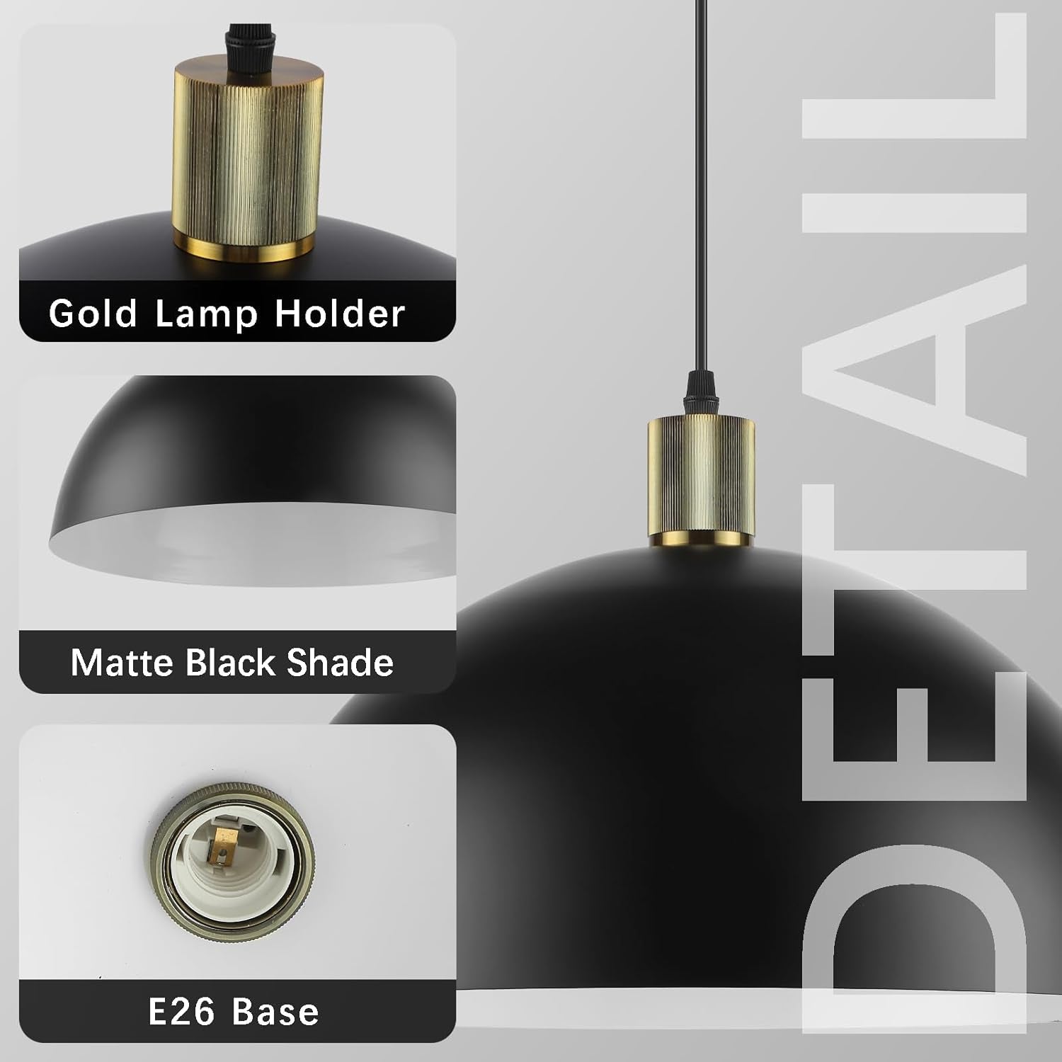 Dome Metal Pendant Light Farmhouse Decor