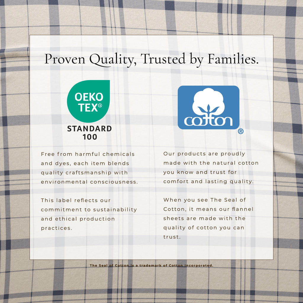 Turkish Cotton Flannel Sheet Set - Plaid & Stripe Collection Great Bay Home