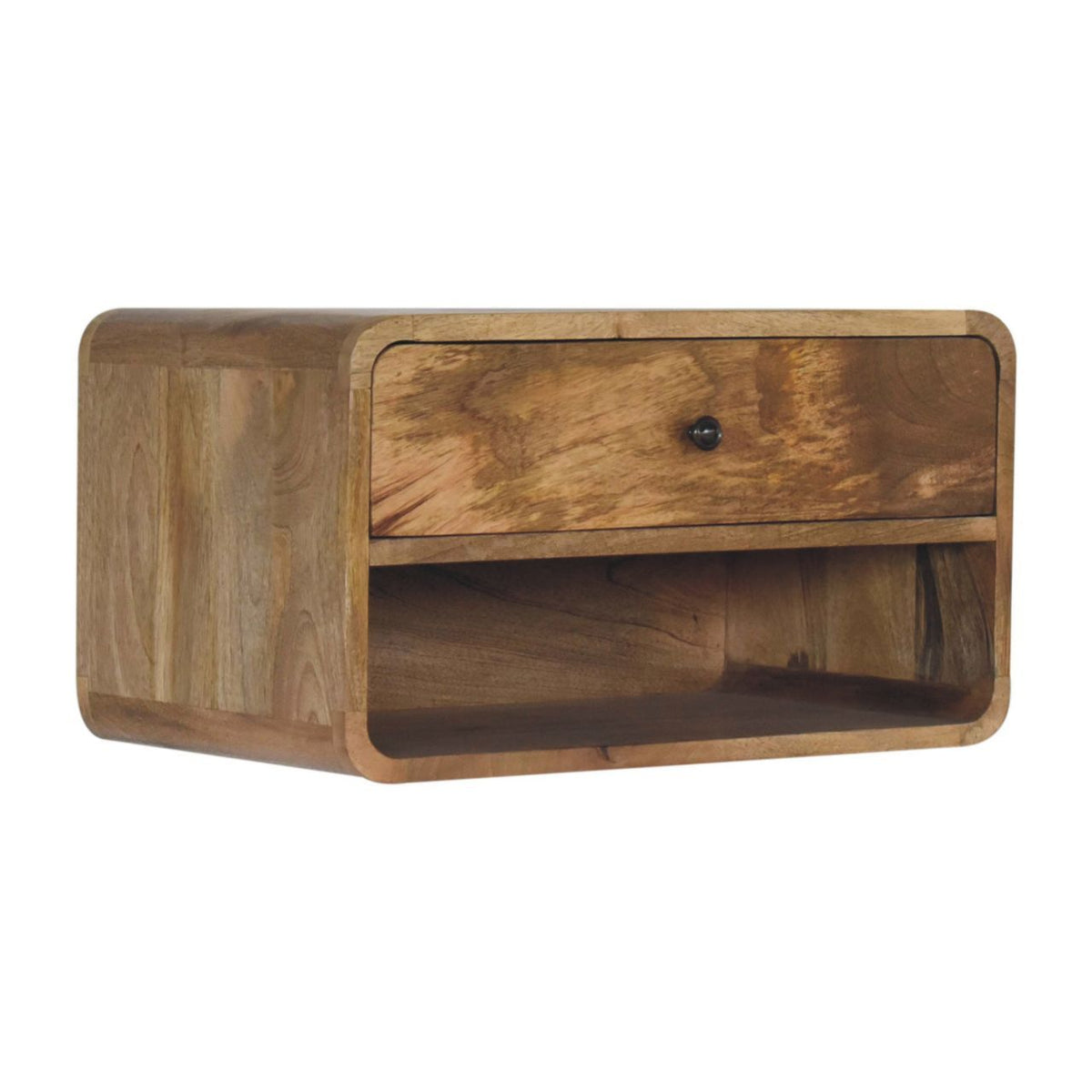 Curve Upper Slot Floating Nightstand Unique Piece Furniture