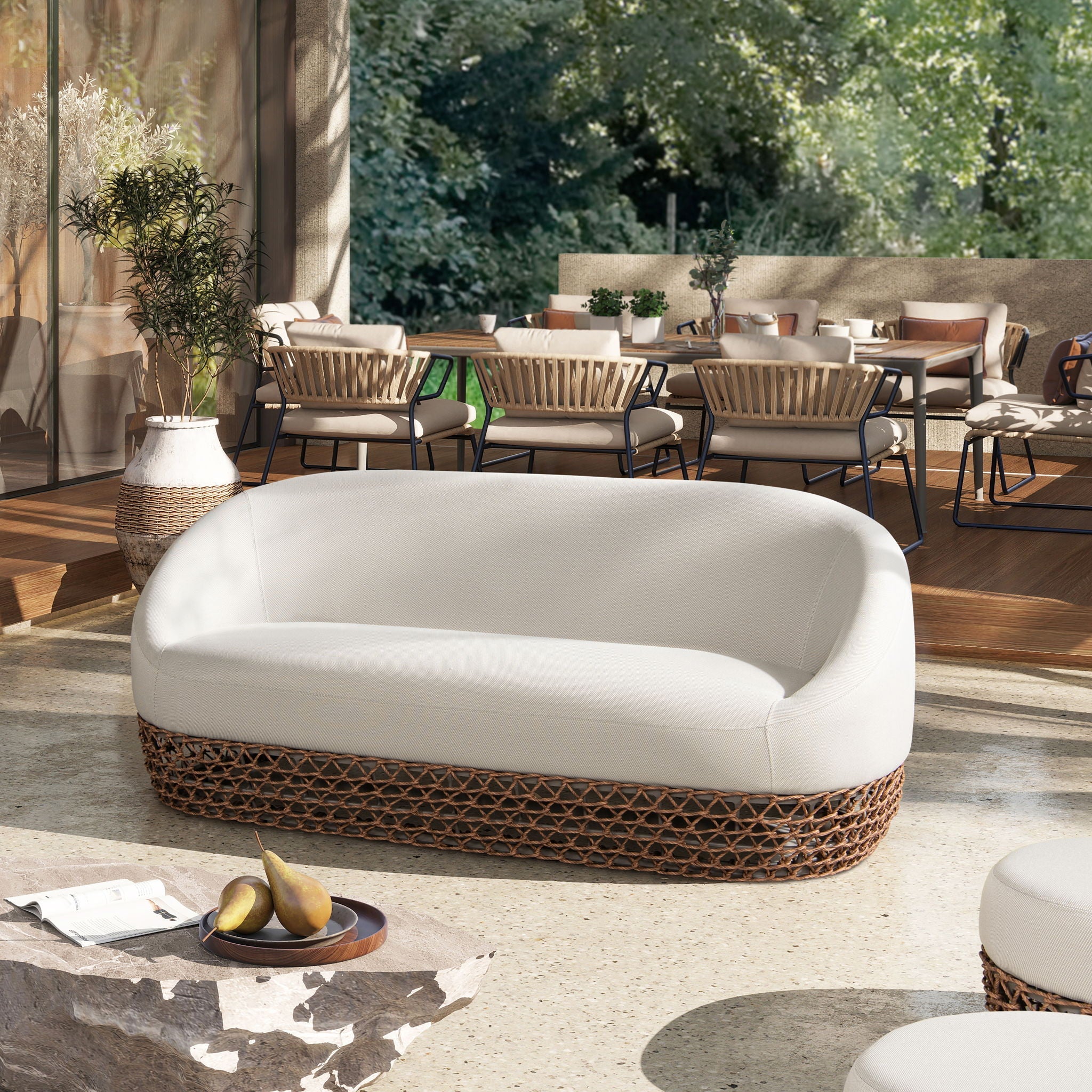 Willow - Upholstered Patio Deep Seating Sofa Unique Piece Furniture