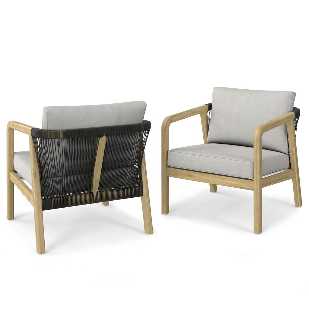 Palmetto - Outdoor Conversation Chair (Set of 2) - Stone Gray Unique Piece Furniture