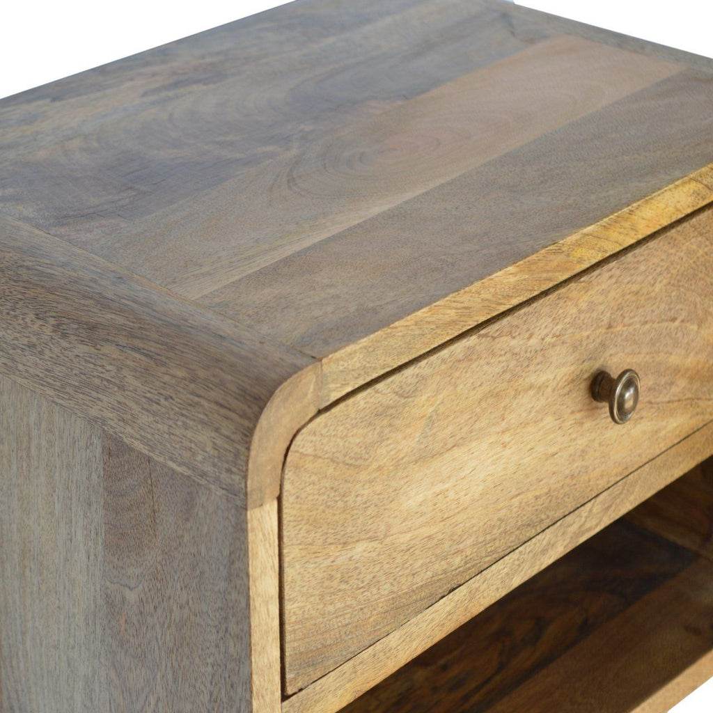 Curve Upper Slot Floating Nightstand Unique Piece Furniture