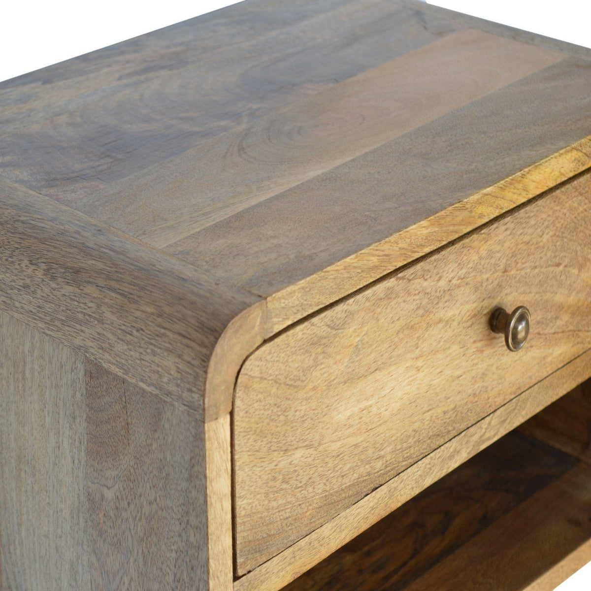Curve Upper Slot Floating Nightstand Unique Piece Furniture