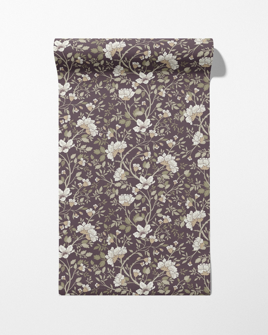 Camellia Study Wallpaper in Plumwood