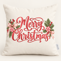 Merry Christmas Bows Pillow Cover — Fits 18x18 Insert Cotton and Crate