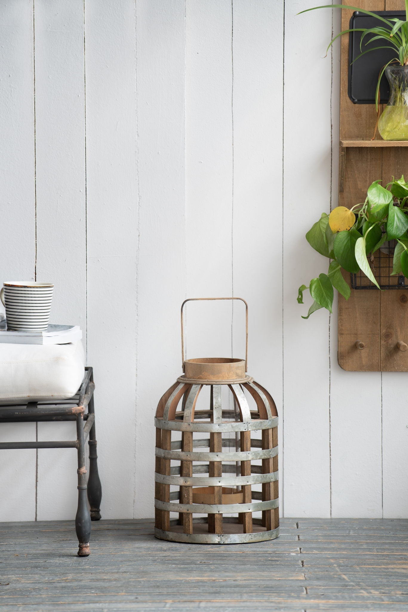 Decorative Lantern With Handle, Wooden Lantern For Indoor Outdoor, Home Garden Wedding Unique Piece Furniture