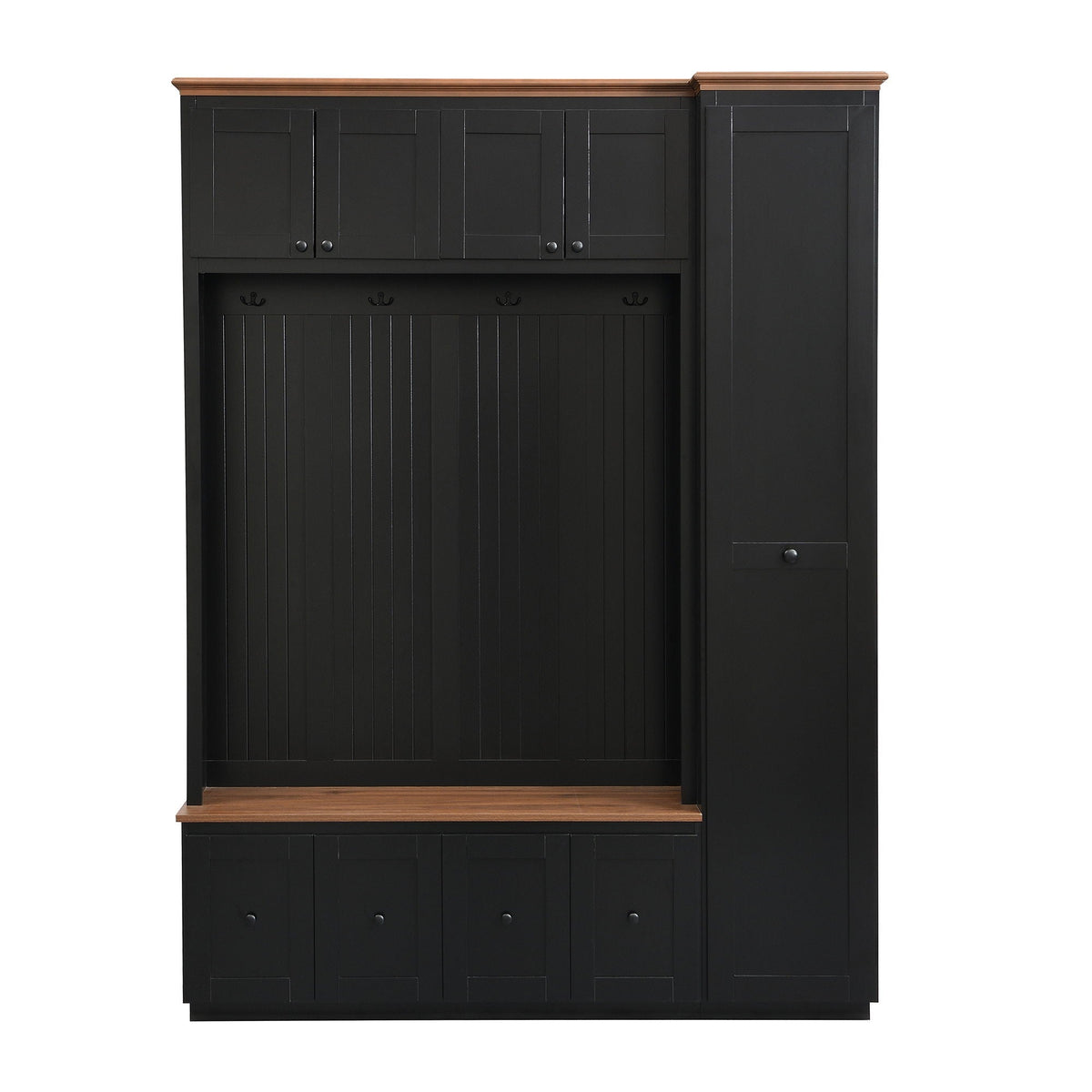 Entryway Hall Tree With Storage Bench, Coat Rack Shoe Bench With Cabinets Unique Piece Furniture