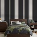 Fletcher Stripe (Charcoal) Wallpaper WALL BLUSH