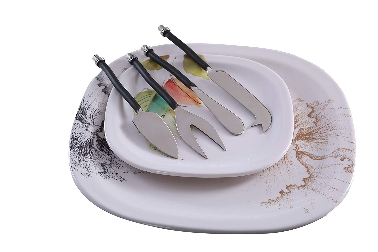 Cheese knives set of 4 (Stainless Steel, curved handle) Vibhsa