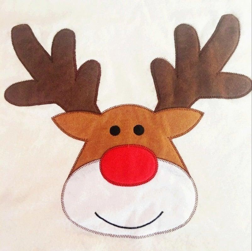 Christmas Hat Chair Cover Xmas Santa Claus Deer Elk Dining Chair Covers for Kitchen Placemat Dining Seat Christmas Home Decor r Back Cover Removable Washable Chair Protector Cover For Kitchen Dining Room Chairs and Living Room 50x60cm Stevvex