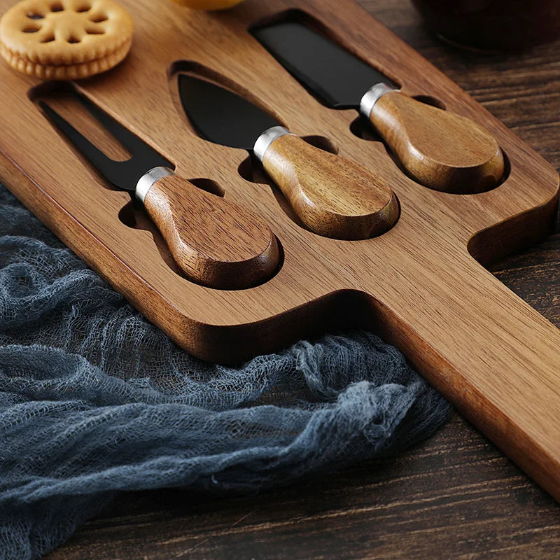 Stella Acacia Cheese Board and Knife Set : MODISH HOME LAB :