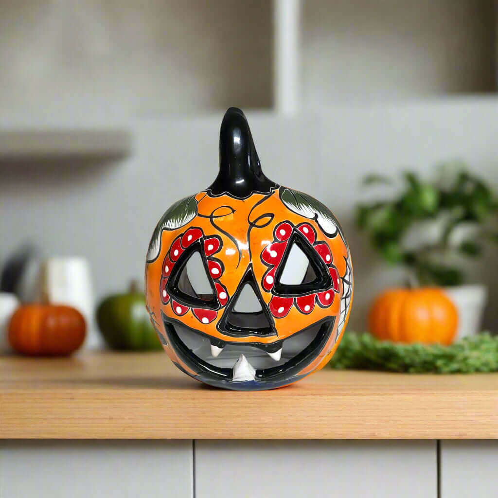 Talavera Jack-O'-Lantern | Colorful Mexican Pumpkin Decor The Talavera Hub