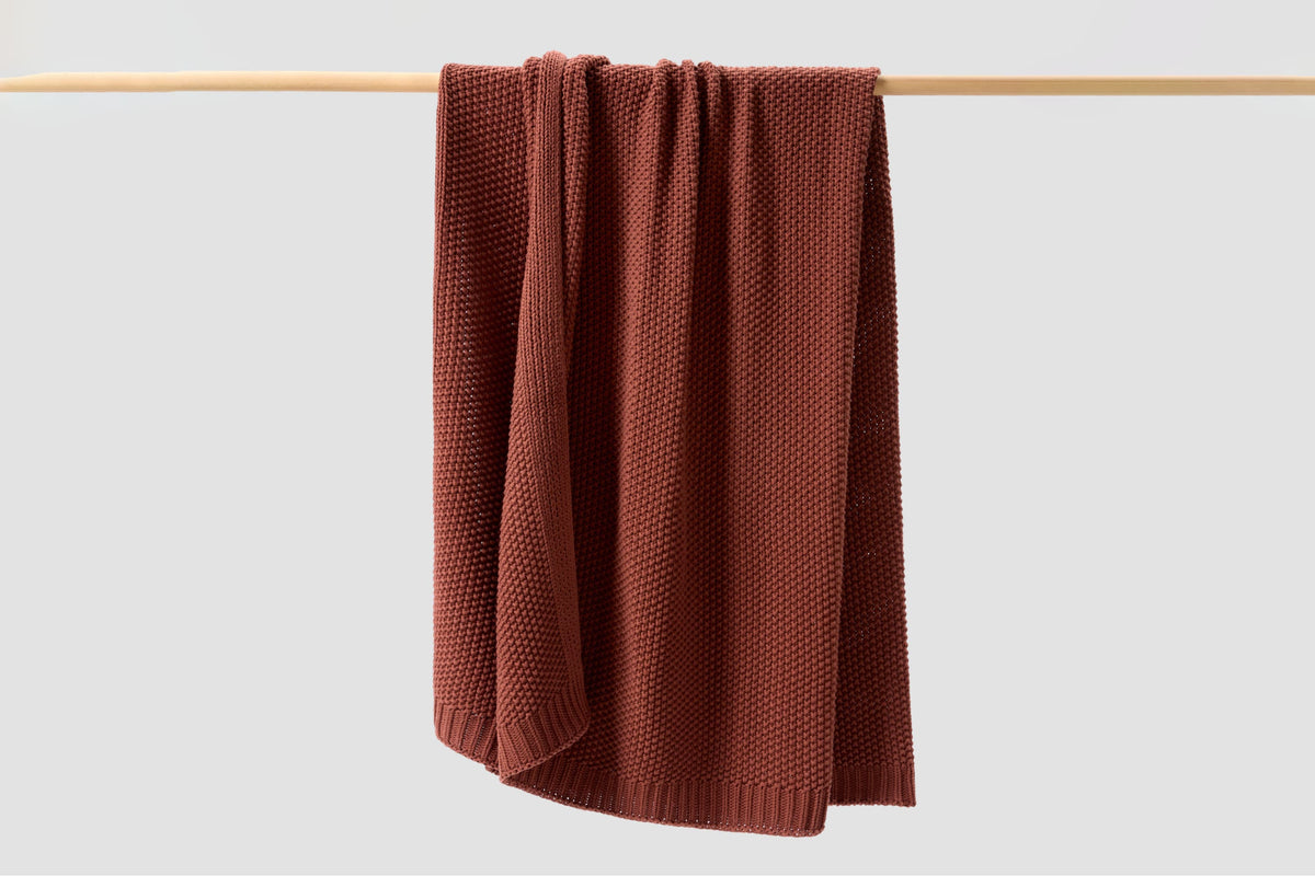 Cozy Knit Cotton Throw Blanket Moon Pod