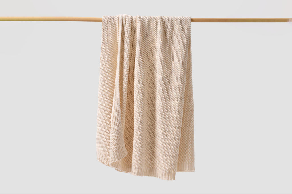 Cozy Knit Cotton Throw Blanket Moon Pod