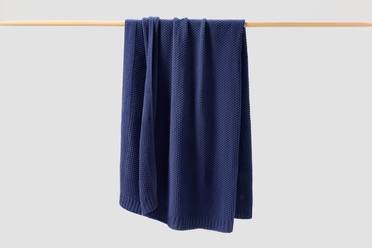 Cozy Knit Cotton Throw Blanket Moon Pod