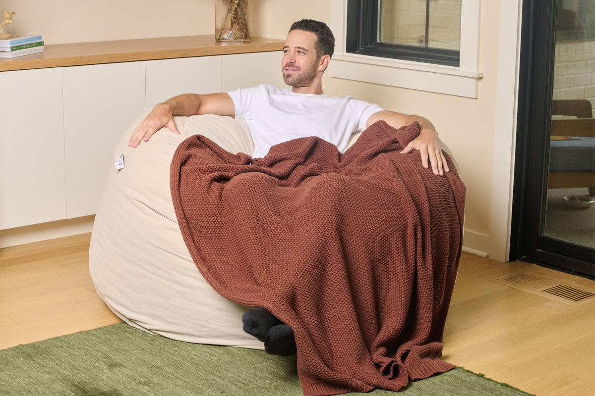 Cozy Knit Cotton Throw Blanket Moon Pod