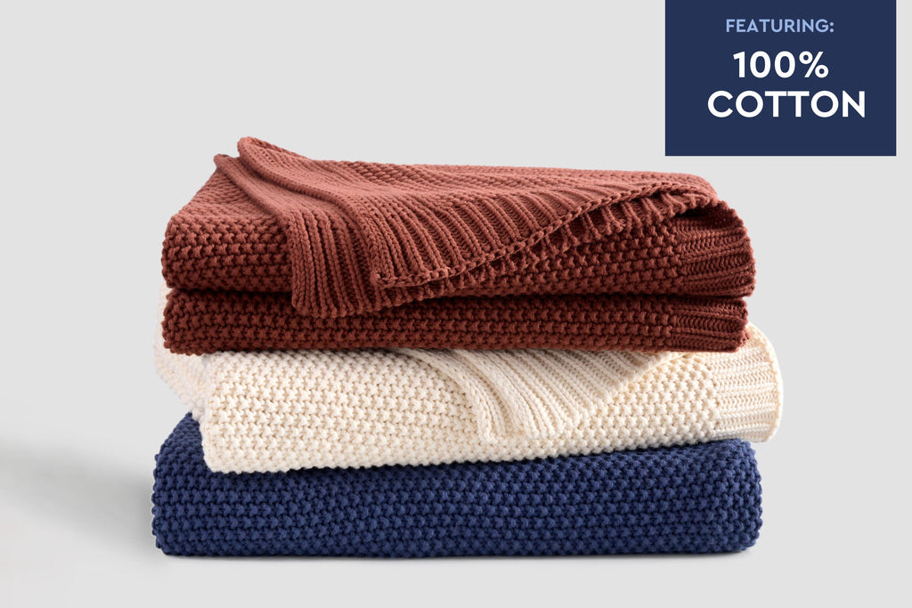 Cozy Knit Cotton Throw Blanket Moon Pod