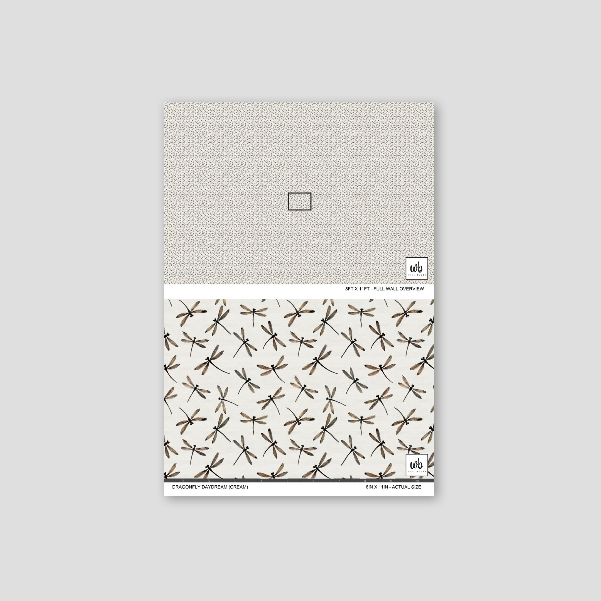 Dragonfly Daydream (Cream) Wallpaper WALL BLUSH