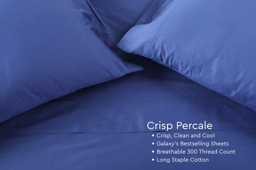 Crisp Percale Cotton Bed Sheets Galaxy Home