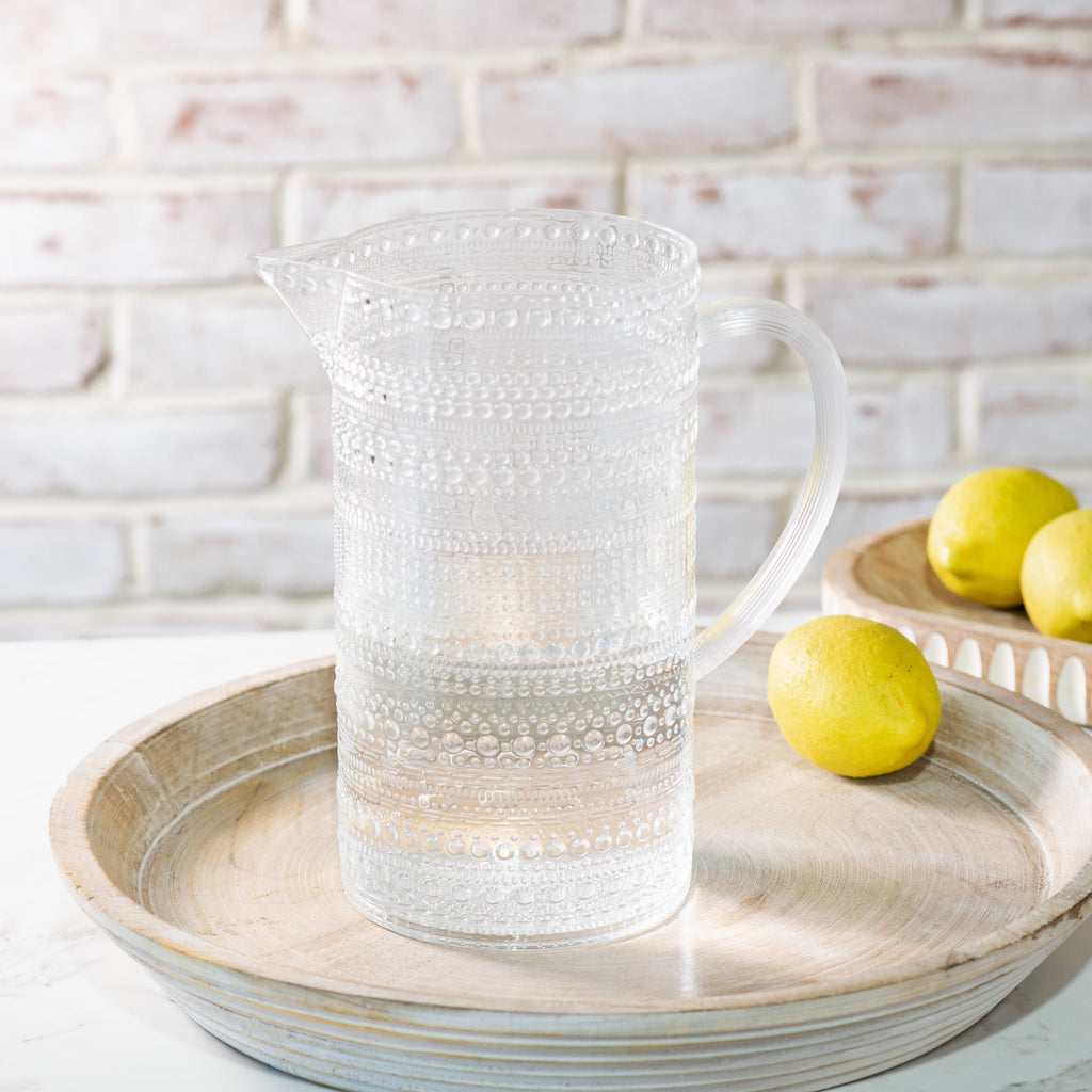 Clear Melamine Dot Pitcher Rust & Cinder