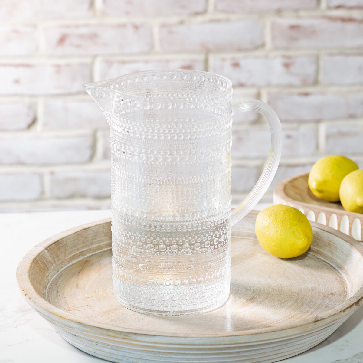 Clear Melamine Dot Pitcher Rust & Cinder