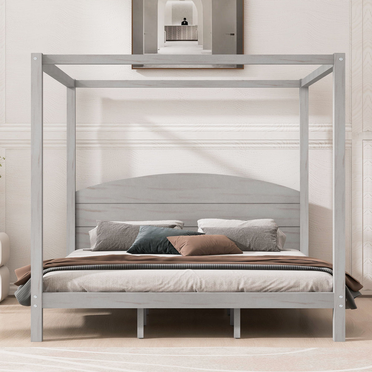 anopy Platform Bed With Headboard And Support Legs Unique Piece Furniture