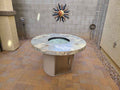 Bahama Outdoor Fire Table - 35,000 BTU Round Dining Height for LP/NG/Wood Use Patio Elegance