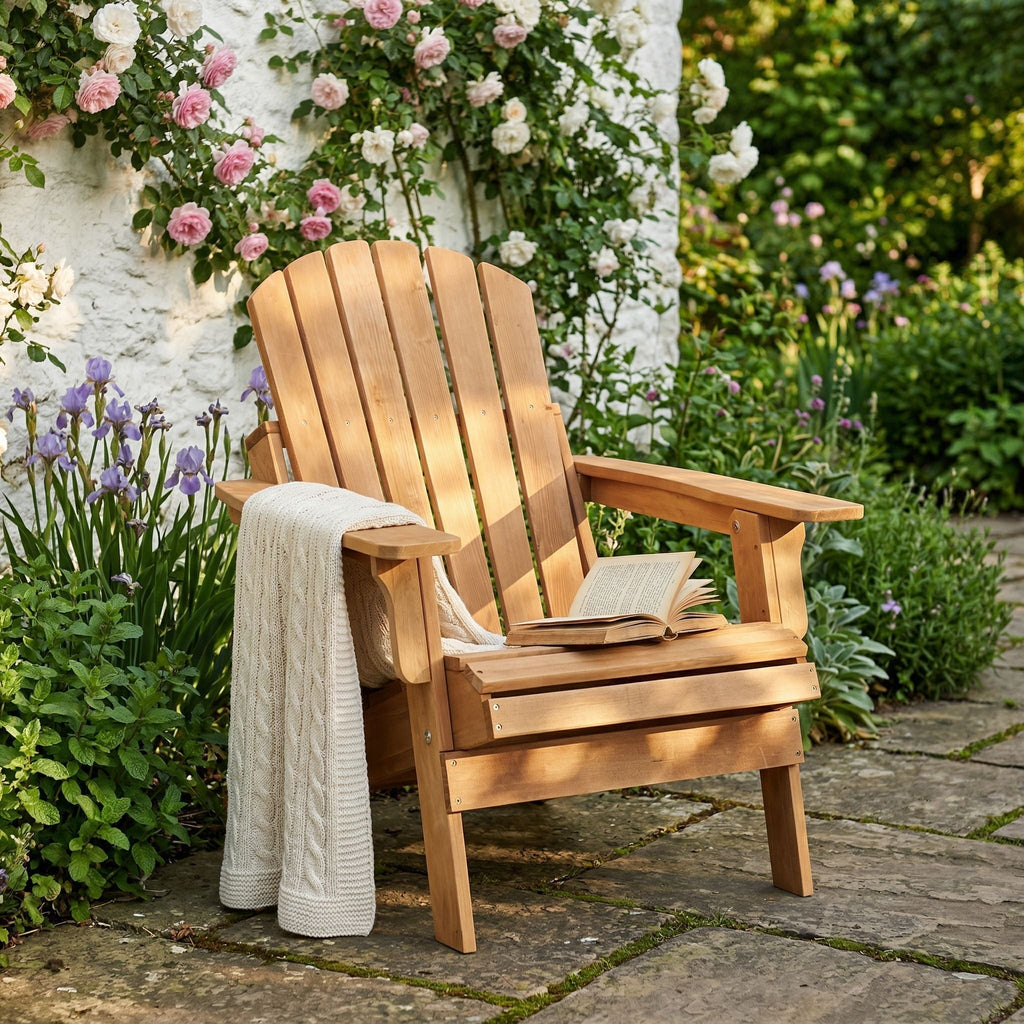 Oversize Outdoor Folding Adirondack Chair, Patio Chair For Garden Unique Piece Furniture