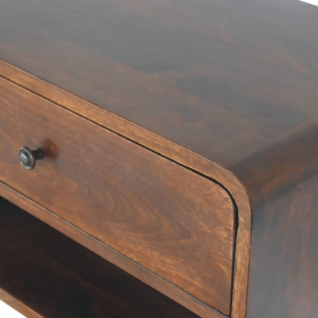 Curve Upper Slot Floating Nightstand Unique Piece Furniture