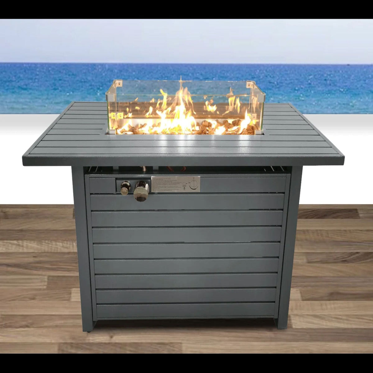 Propane Outdoor Fire Pit Table With Lid Versatile Fuel Options Unique Piece Furniture