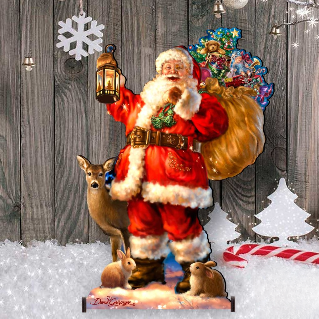 Woodland Santa Christmas Outdoor Decor by D. Gelsinger - Christmas Santa Snowman Decor - 8461028F-1105 G.DeBrekht