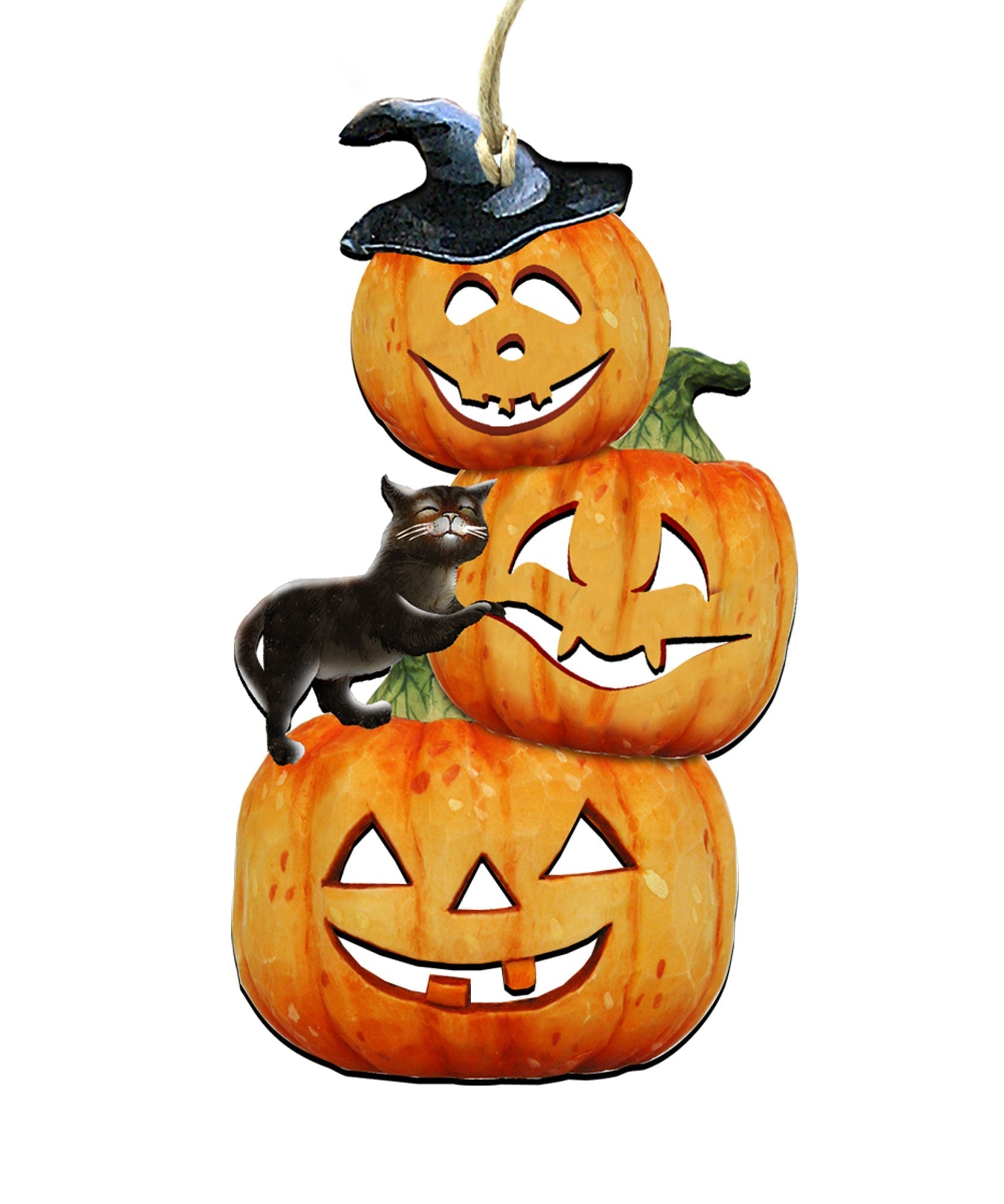Scary Stacking Pumpkins Halloween Door Decor by G. DeBrekht - Thanksgiving Halloween Decor - 8158415H G.DeBrekht
