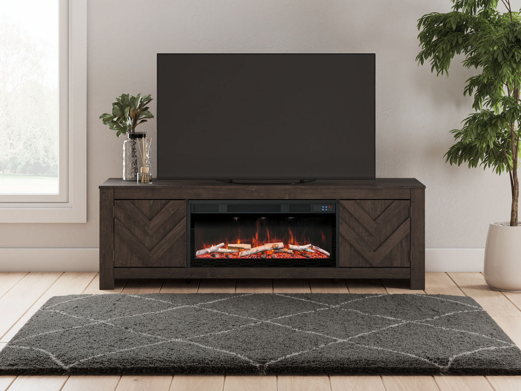 Cayboni - LG TV Stand With Fireplace Option Unique Piece Furniture