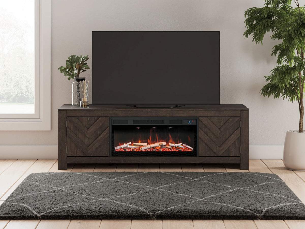 Cayboni - LG TV Stand With Fireplace Option Unique Piece Furniture