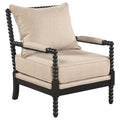 Blanchett Upholstered Bobbin Accent Chair Beige and Black Unique Piece Furniture