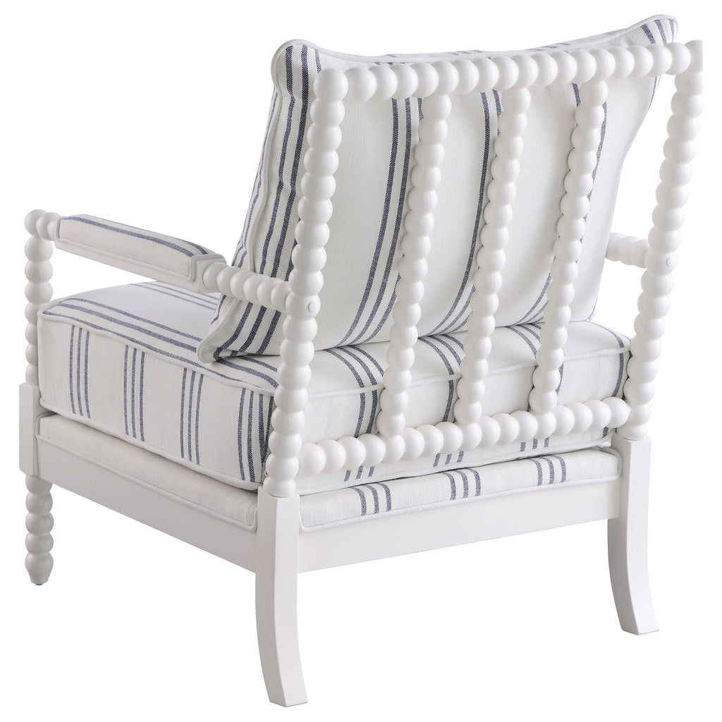 Blanchett Upholstered Bobbin Accent Chair White Unique Piece Furniture