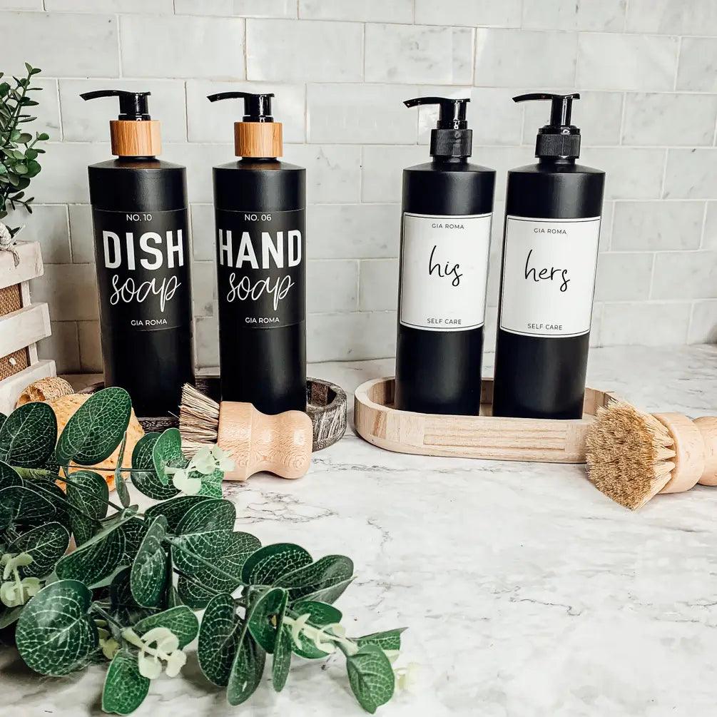 16oz Plastic Black Bottles Gia Roma
