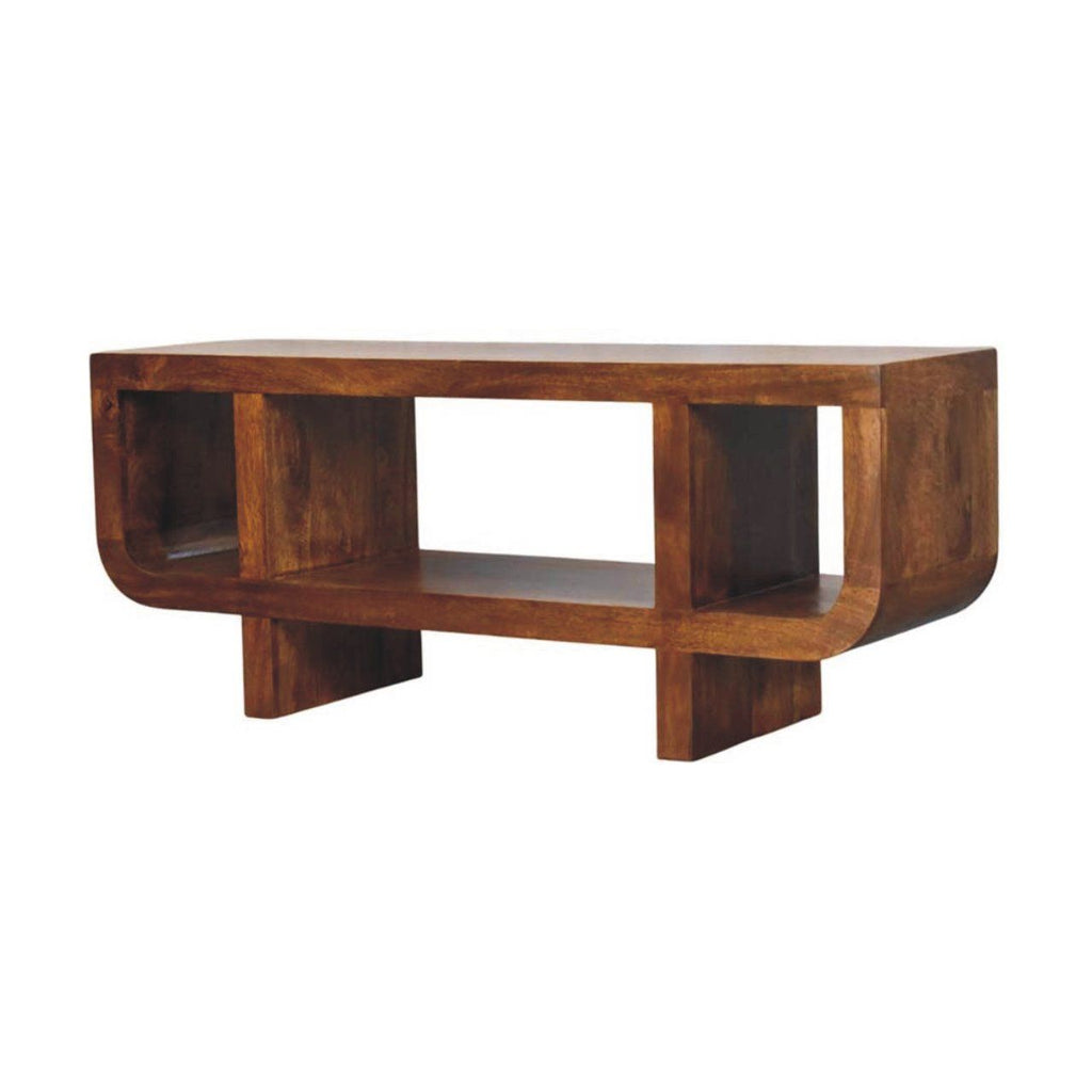 Orion - Curved Media Unit - Brown Unique Piece Furniture