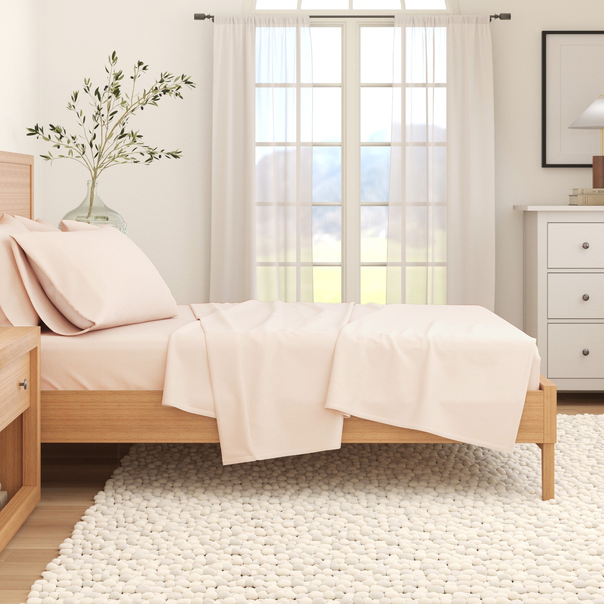 Cotton Solid Flannel Sheet - Nordic Collection Great Bay Home