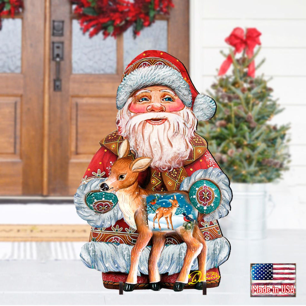 Deerest Friends Christmas Outdoor Yard Sign by G. DeBrekht - Christmas Santa Snowman Decor - 8118081F G.DeBrekht
