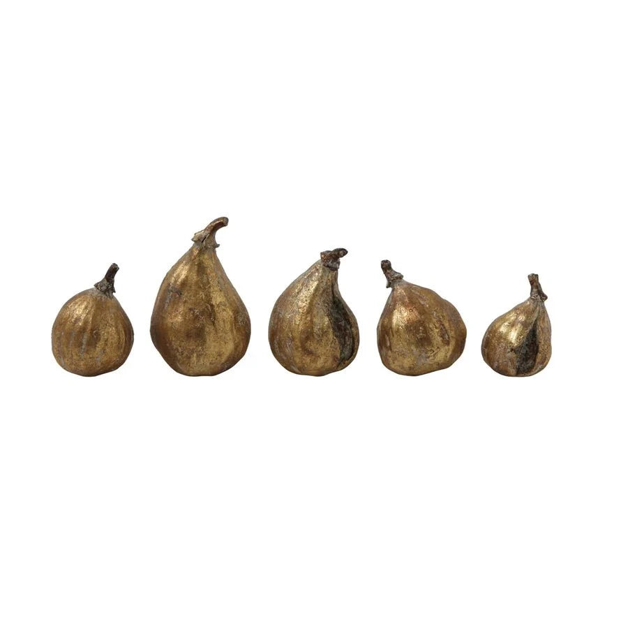 Decorative Gold Figs - Set of 5 White Cliff Studio